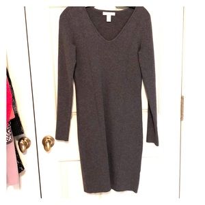 Grey Vneck long sleeved Banana Republic dress